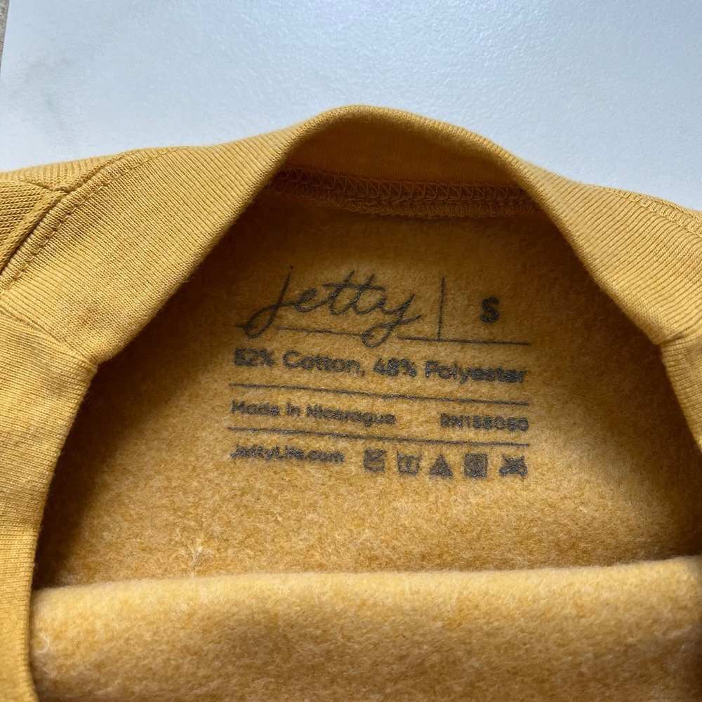 Jetty Deuces Crewneck Cropped sweatshirt mustard yellow sz small - Picture 3 of 4